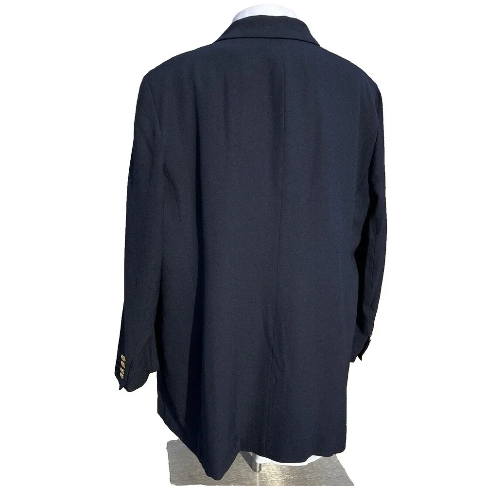 Lauren Ralph Lauren Gold Button Wool Blazer formal Men (44/20W) navy made In USA